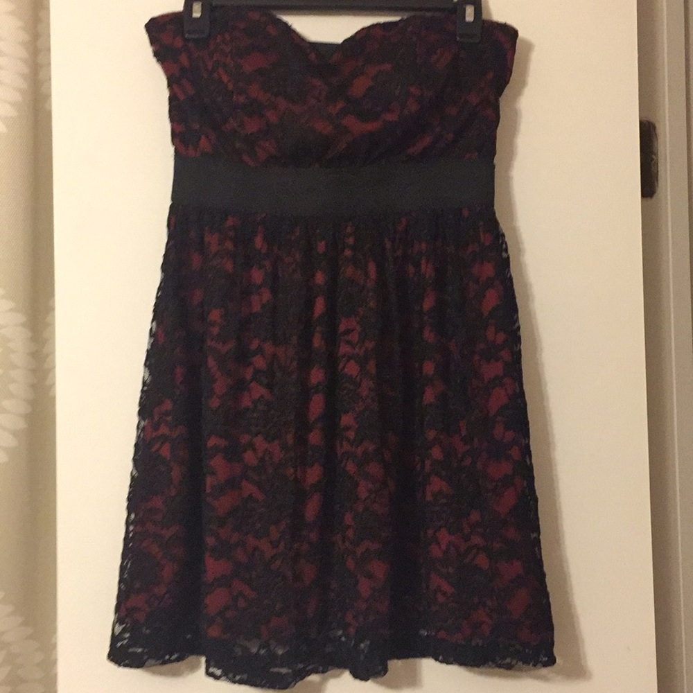 ON SALE!! Wet Seal Black and Red Rose Print Dress